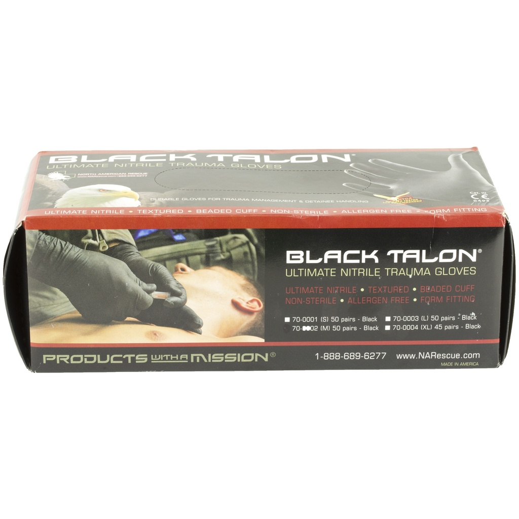 NAR GLOVES BLACK NITRILE LRG 50 PAIR