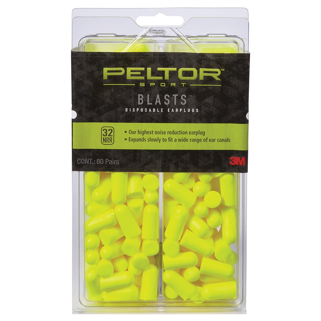 PELTOR SPORTBLAST DISP EARPLG 80PAIR
