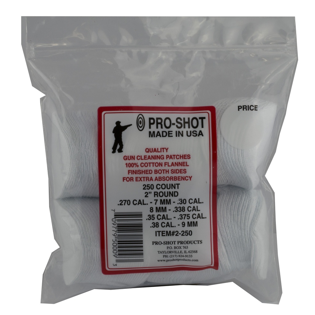 PRO-SHOT PATCH 270-38 CAL 2" 250PK