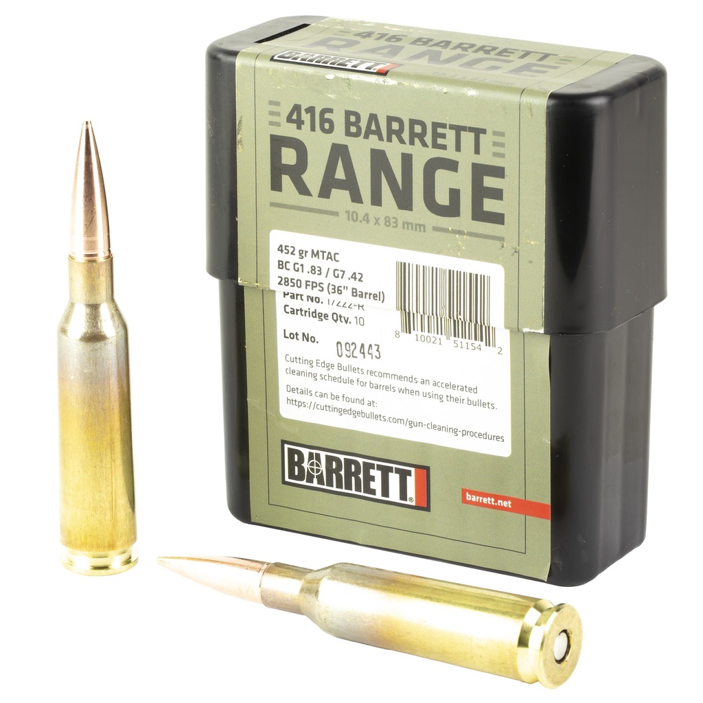 BARRETT .416B RANGE 452GR MTAC 10/80