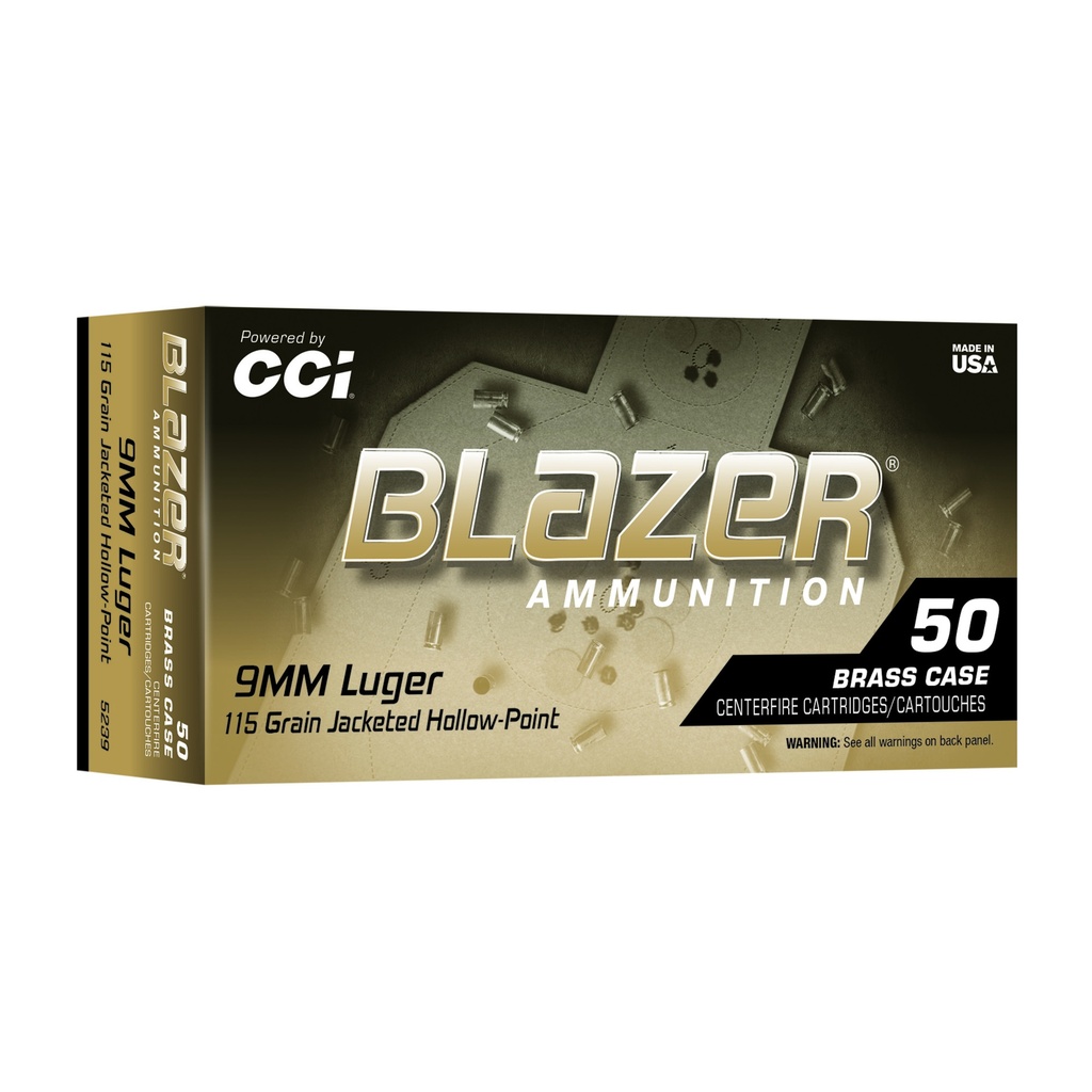BLAZER BRASS 9MM 115GR JHP 50/500