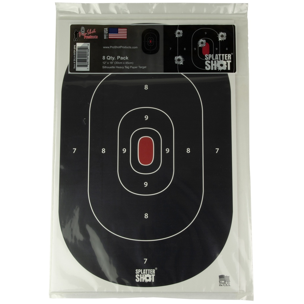 PROSHOT 12X18 SILH SS BLACK 8PK