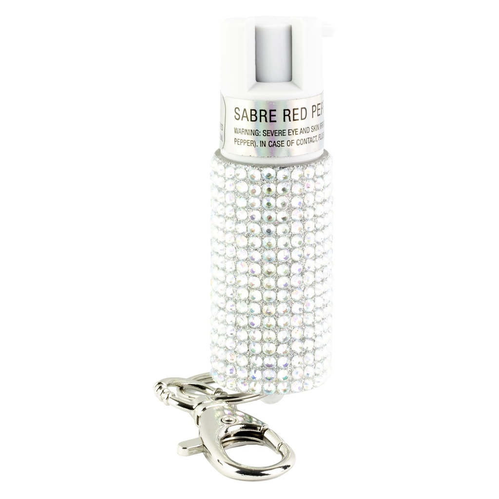 SABRE JEWELED SPRAY W/KEY RING SLV