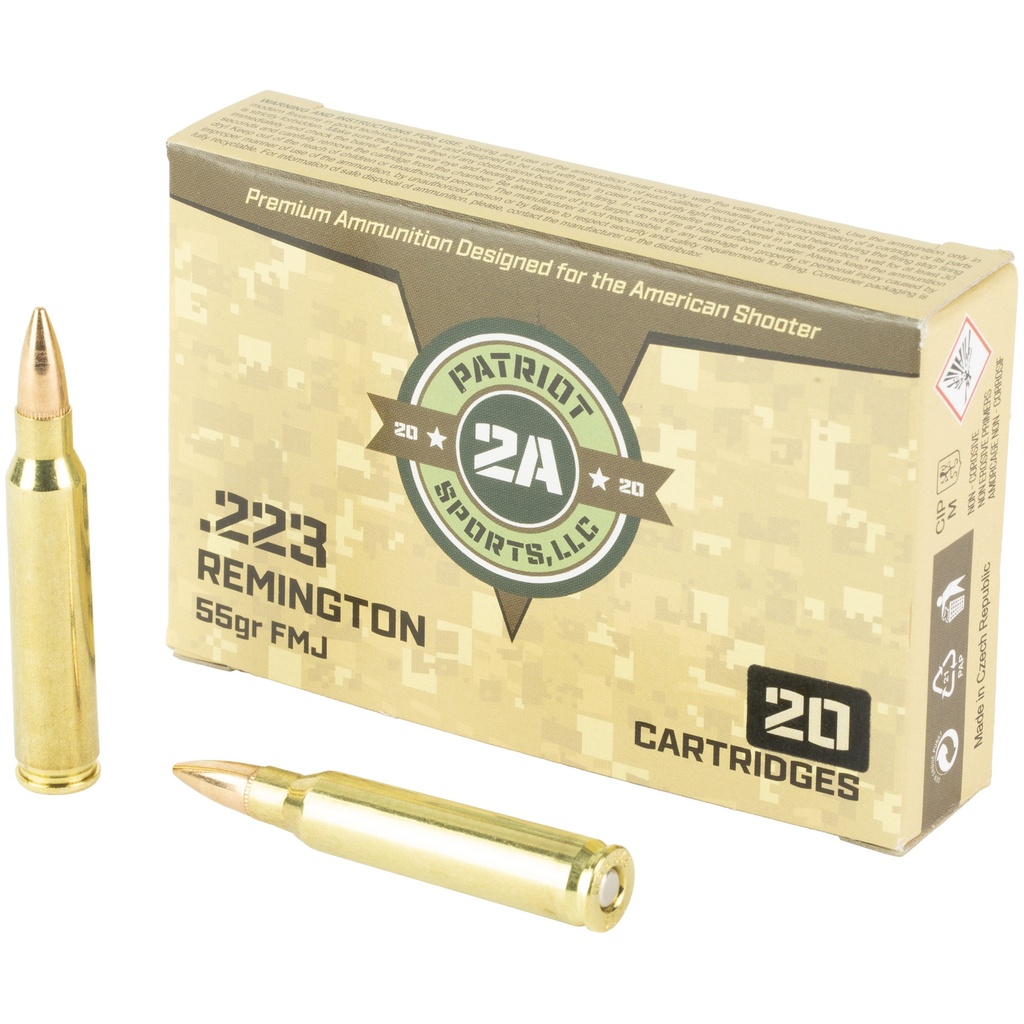 PATRIOT SPRT 223REM 55GR FMJ 20/1000