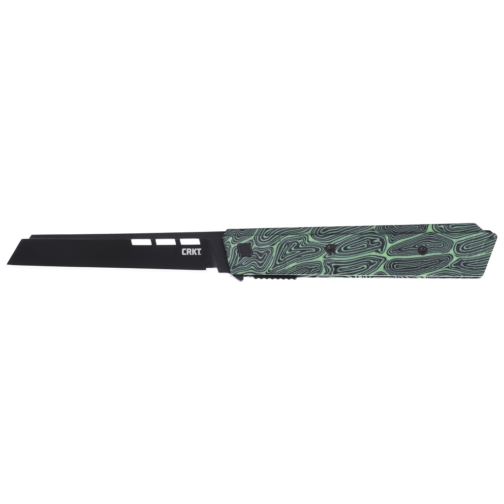 CRKT ZEPHYR 3.22" PLAIN EDGE GRN/WHT