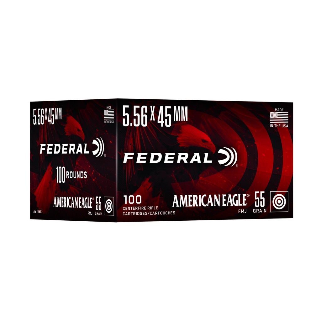 FED AM EAGLE 5.56 55GR FMJ 100/500
