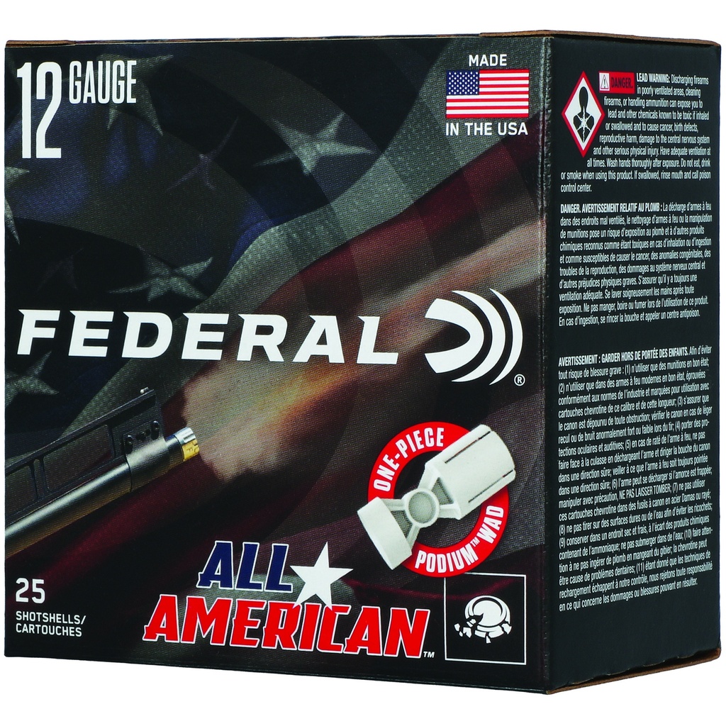 FED ALL AMER 12GA 2.75" 1 1/8OZ #7.5