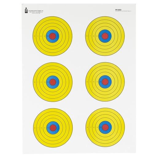 [ACTPR-BE6-100] ACTION TGT BRIGHT 6 BULLSEYE 100PK
