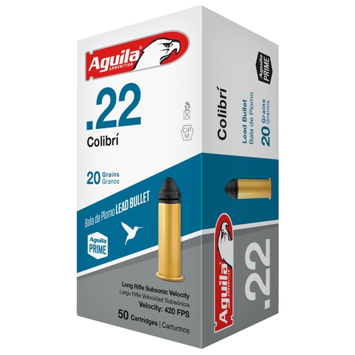 [AGA1B220337] AGUILA 22LR COLIBRI 20GR 50/1000