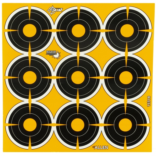 [ALN15318] ALLEN EZ AIM 2" BULLSEYE 12 SHEETS