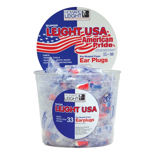 [HLR03113] H/L USA PLUGS 100PR RED/WHITE/BLUE
