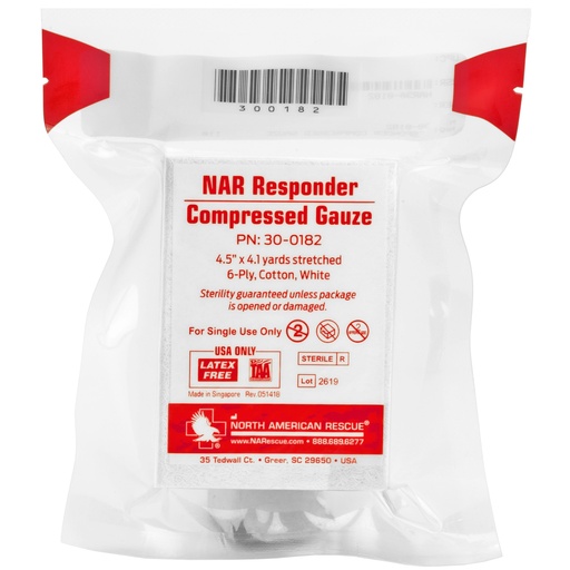 [NAR30-0182] NAR RESPONDER COMPRESSED GAUZE