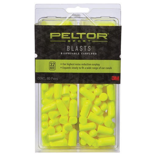[PEL97082-PEL80-6C] PELTOR SPORTBLAST DISP EARPLG 80PAIR
