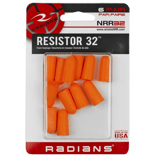 [RADFP8000BP] RADIANS RESISTOR EARPLUG 6 PAIRS