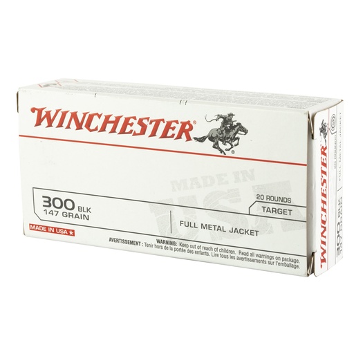 [WNUSA300B147E] WIN USA 300 BLK 147GR FMJ 20/200