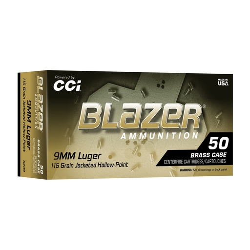 [CCI5239] BLAZER BRASS 9MM 115GR JHP 50/500