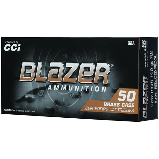 [CCI5296] BLAZER BRASS 9MM 100GR FMJ 50/1000