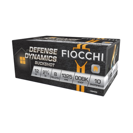 [F12BK008] FIOCCHI 12GA 2.75" 00BK 10/250