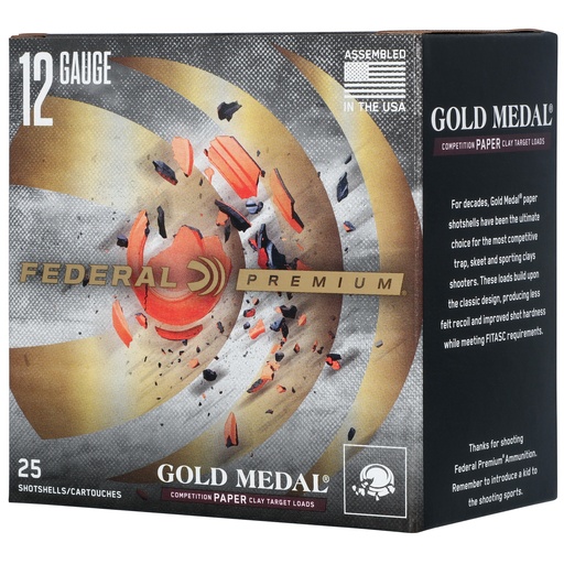 [FEGMT1218] FED GLD MDL PAPER 12GA 2.75" #8 25
