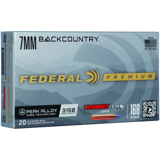 [FEP7BCLRX1] FED GLD MDL BARN 7MM BC 168GR 20/200