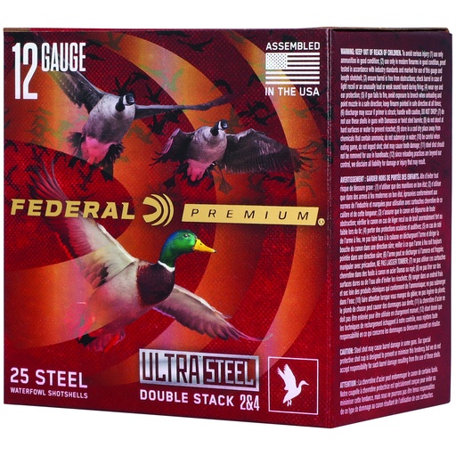 [FEPWUX14224] FED ULT STL 12GA 3" 1.25OZ #2/#4 25