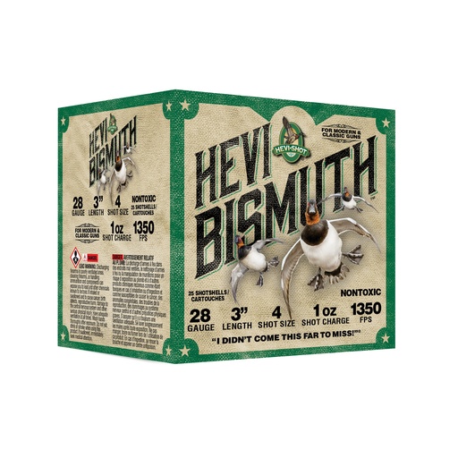 [HEVIHS18434] HEVI BISMUTH 28GA 3" 1OZ #4 25/250