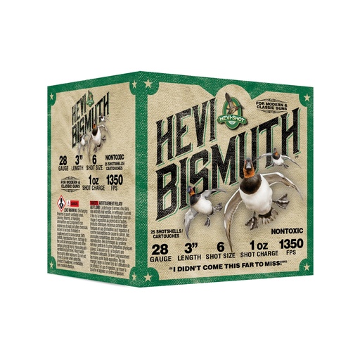 [HEVIHS18436] HEVI BISMUTH 28GA 3" 1OZ #6 25/250