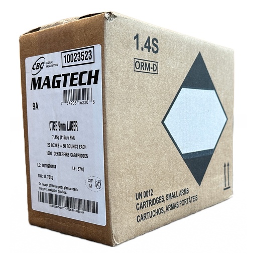 [MT9A-CSDP] MAGTECH 9MM 115GR FMJ 1000RD CS