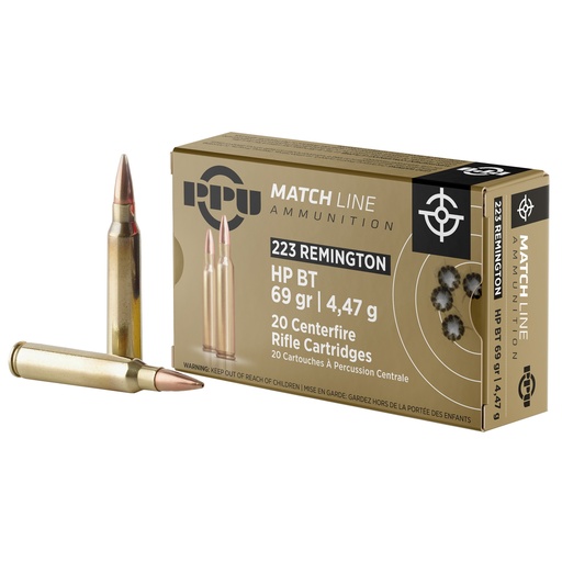 [PPUPPM2231] PPU .223 REM MATCH 69GR HPBT 20/1000