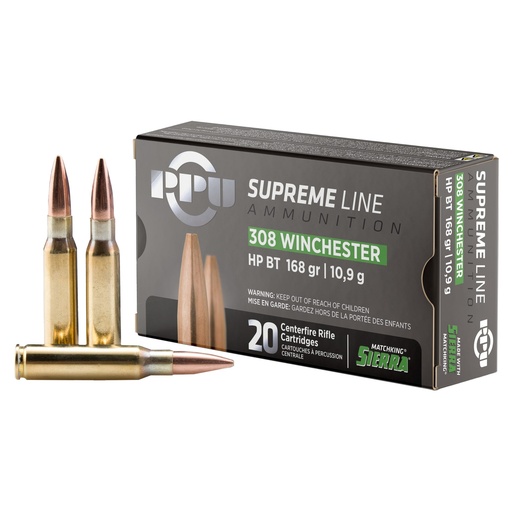 [PPUPPMK308] PPU SUPREME 308WIN 168GR HPBT 20/200