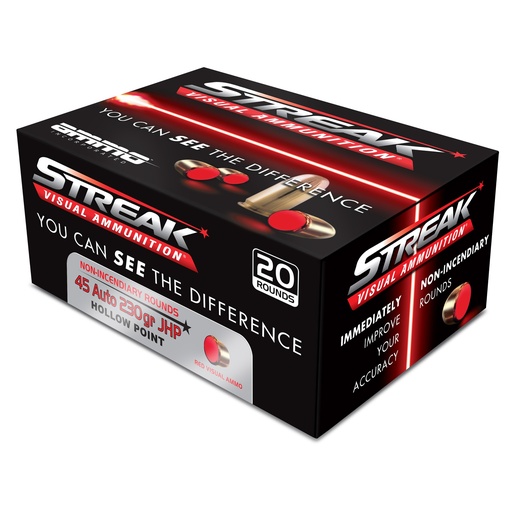 [STRK45230JHP-RED] STREAK RED 45 AUTO 230GR JHP 20/200