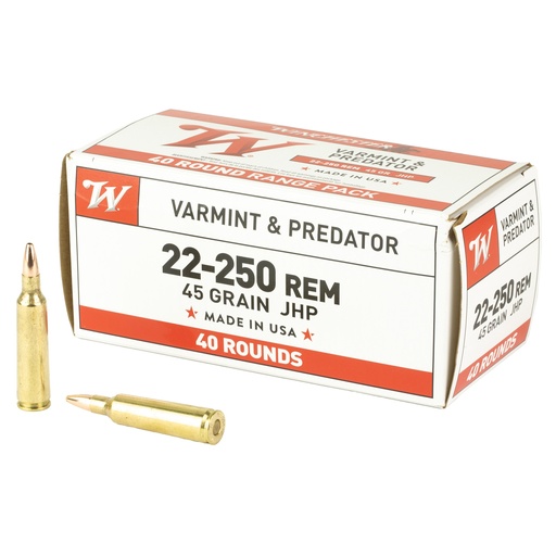 [WNUSA222502] WIN USA 22-250 REM 45GR JHP 40/400