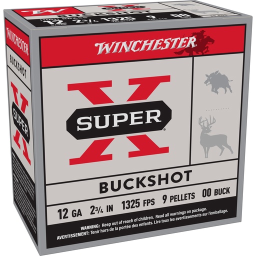 [WNXB1200VP25] WIN SUPER-X 12GA 2.75" 00BUCK 25/250