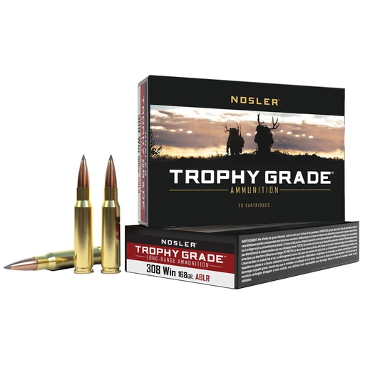 [NOS60101] NOSLER TGA 308 WIN 168GR ABLR 20/200