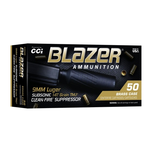 [CCI5203S] CCI BLAZER BRASS 9MM SUPRS 147GR TMJ