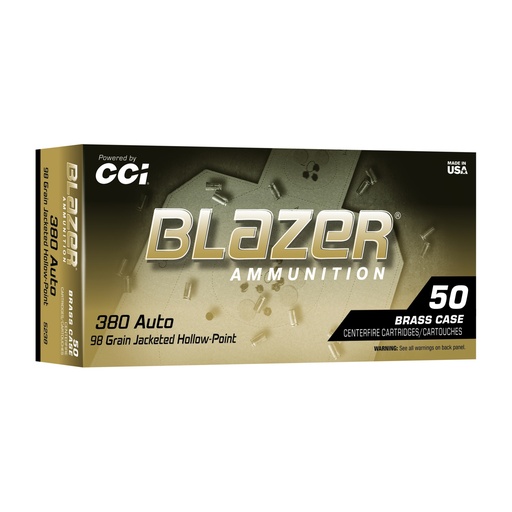 [CCI5238] CCI BLAZER BRASS 380ACP 98GR JHP 50