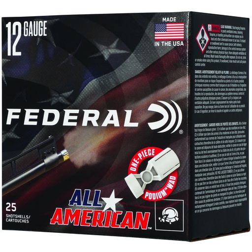 [FEFAA12H8] FED ALL AMER 12GA 2.75" 1 1/8OZ #8